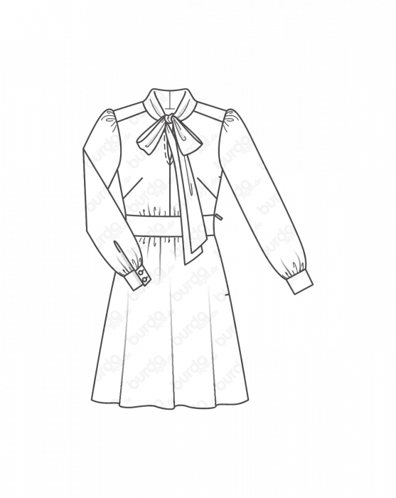 الگوی لباس یقه پاپیونی